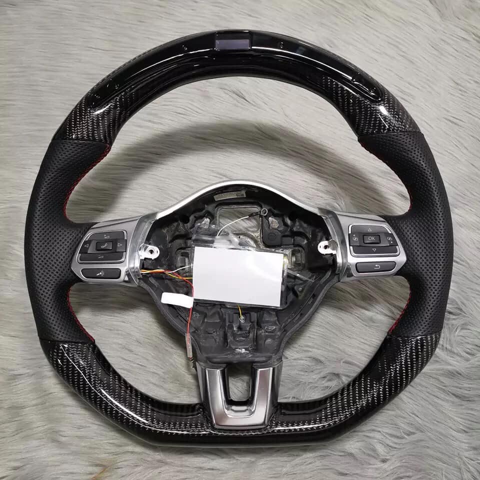 Carbon Fibre Steering Wheel VW Golf MK6R Eldens Autobahn