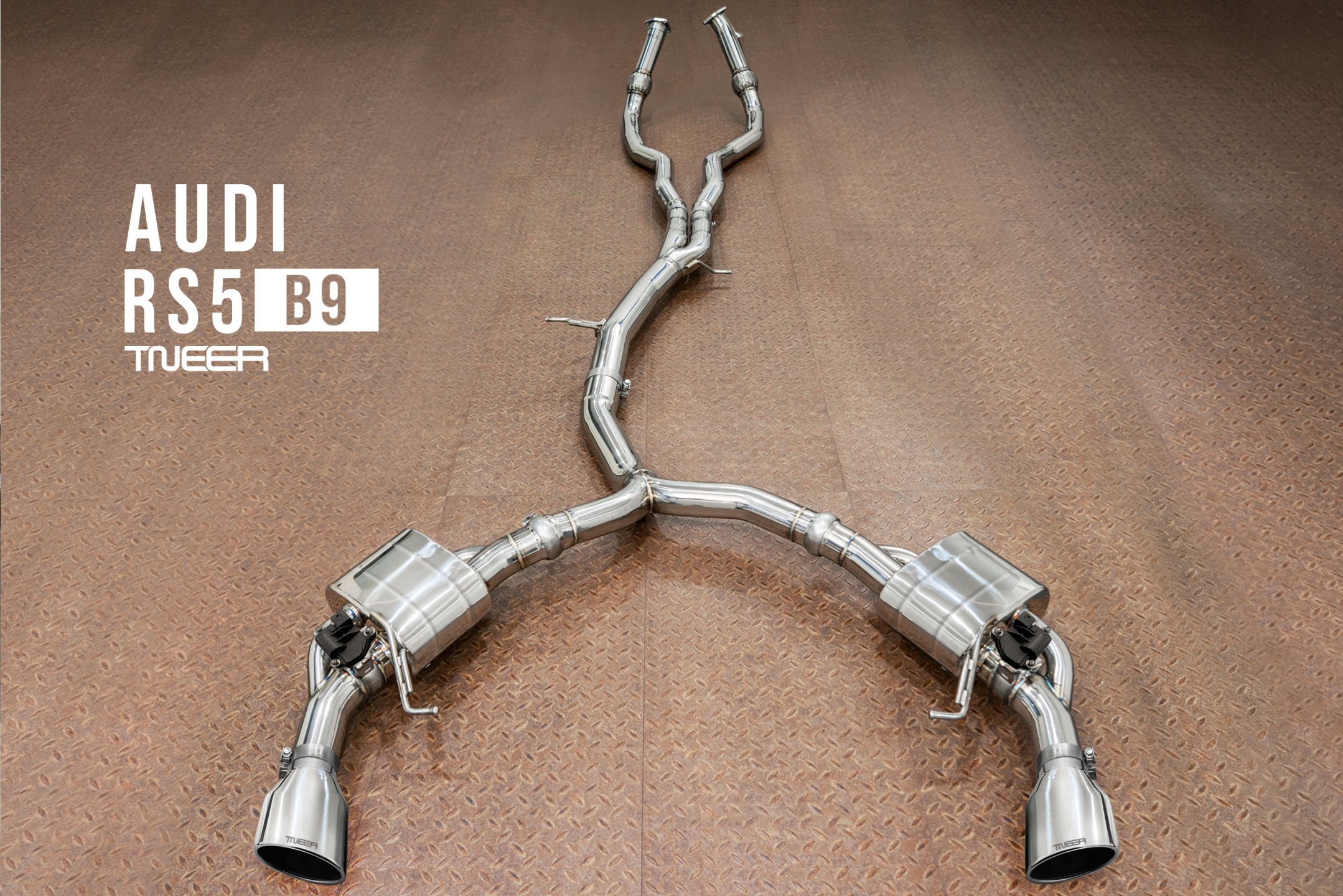 Audi RS5 (B9) TNEER Exhaust System with Dual Silver Tips