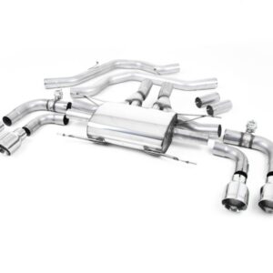 Alfa Romeo Giulia Quadrifoglio Milltek Front Pipe Back Exhaust System with 100-Trims