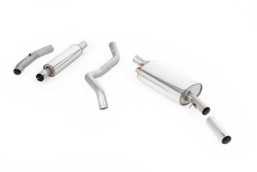 RESONATED (QUIETER) MANIFOLD-BACK EXHAUST SYSTEM WITH POLISHED TIP (FOR AFTERMARKET MANIFOLD)