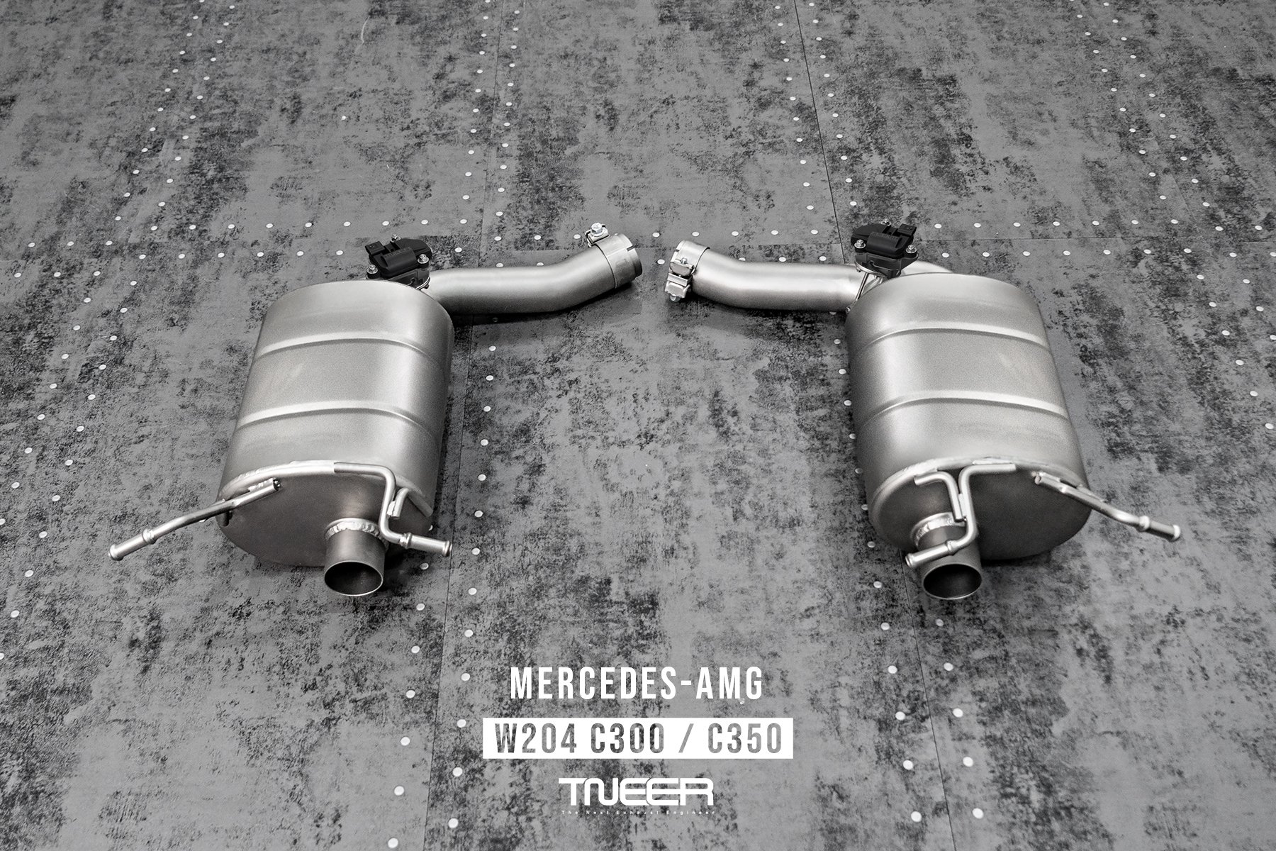 Mercedes-Benz W204 C300 TNEER Performance Exhaust System with Quad Silver Tips