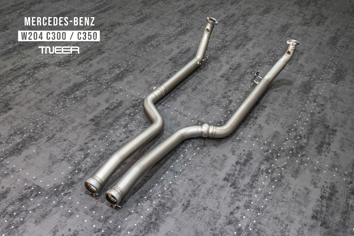 Mercedes-Benz W204 C300 TNEER Performance Exhaust System with Quad Silver Tips