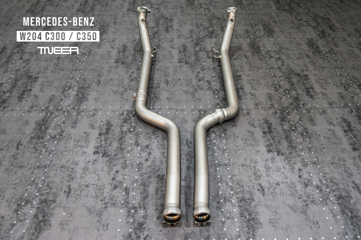 Mercedes-Benz W204 C300 TNEER Performance Exhaust System with Quad Silver Tips