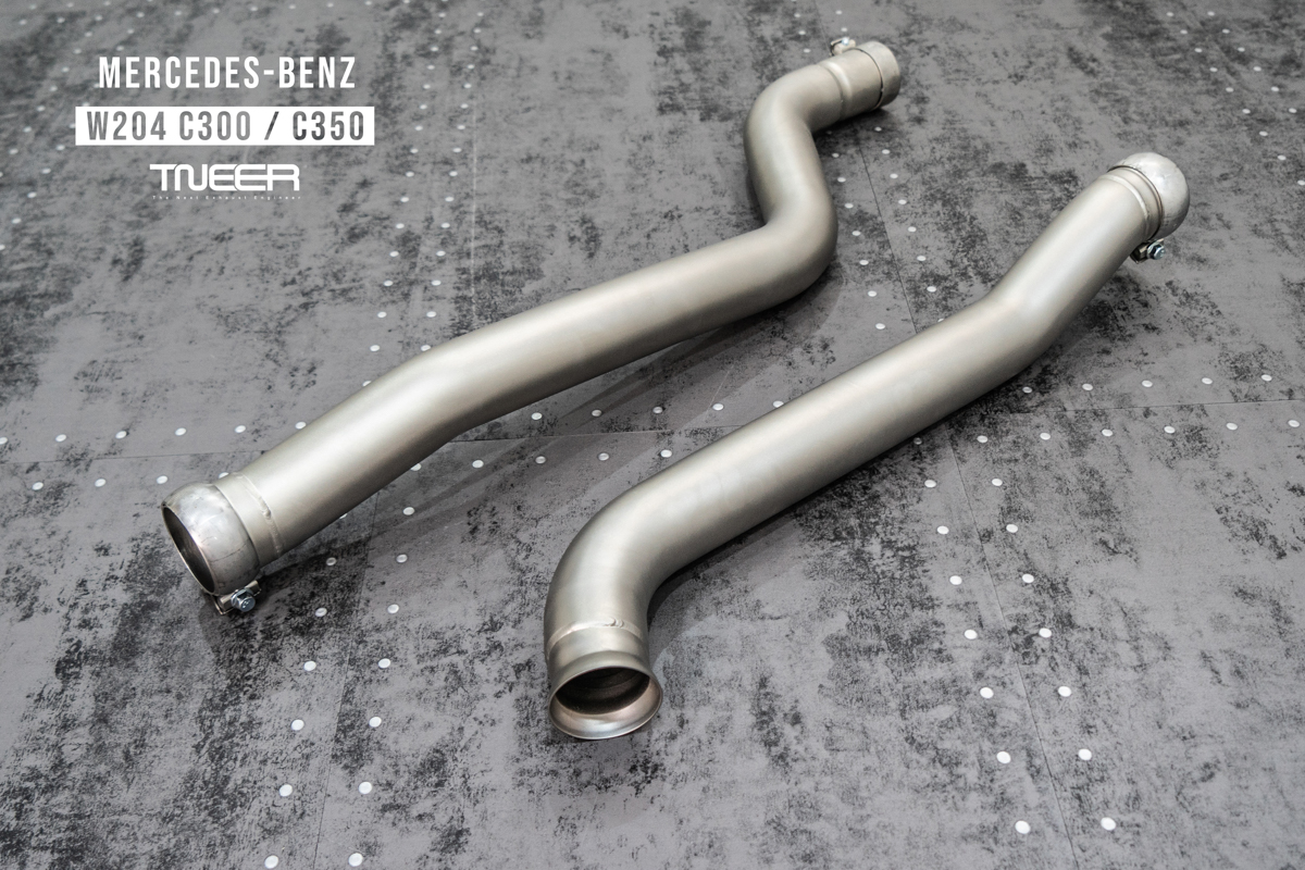 Mercedes-Benz W204 C300 TNEER Performance Exhaust System with Quad Silver Tips