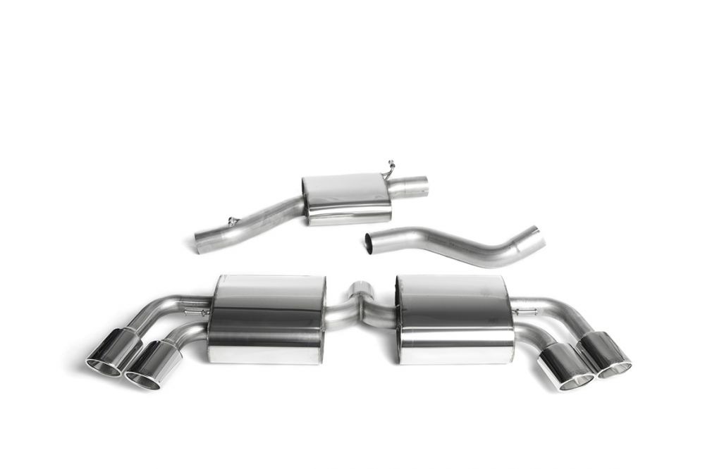 CAT-BACK EXHAUST SYSTEM WITH QUAD POLISHED TRIMS