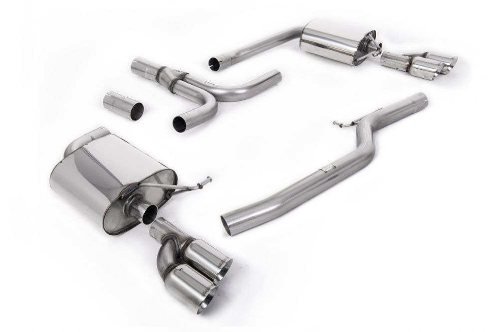 Audi A3 (8P) Turbo-Back Exhaust System with Hi-Flow Sports Catalyst (Polished Trims)