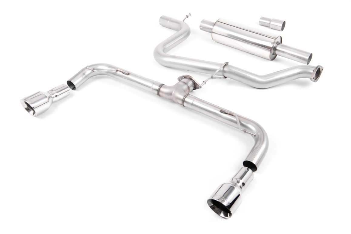 Milltek Volkswagen Golf GTD Mk7 - Resonated (Quieter) Cat-Back Exhaust System with Dual GT100 Tips (GTI Style) - official product photo 1 Milltek Volkswagen Golf GTD Mk7 - Resonated (Quieter) Cat-Back Exhaust System with Dual GT100 Tips (GTI Style) official product photo 1