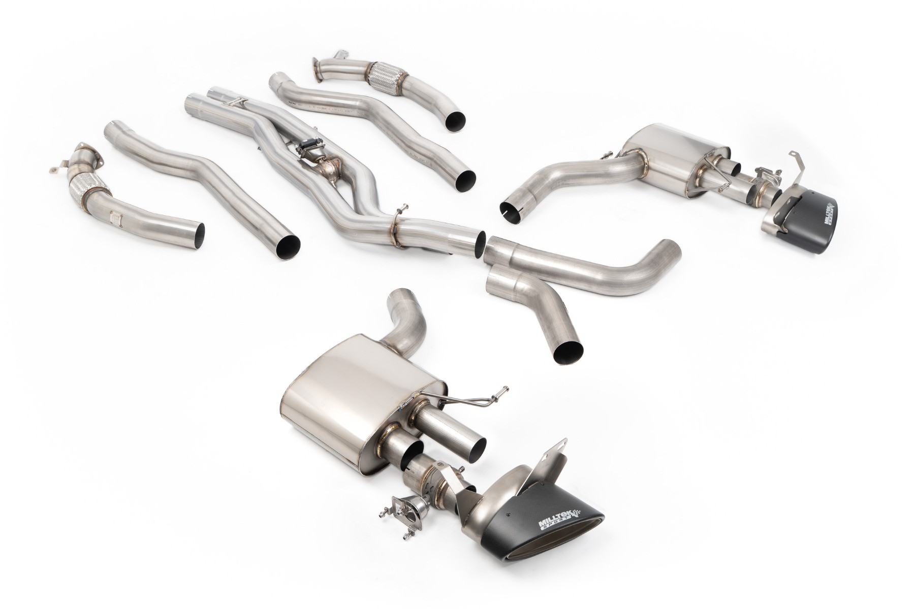 Milltek Audi RS6/RS7 C8 - Non-Resonated Signature Series Titanium Axle-Back with Carbon Fibre Ovals - official product photo 1 Milltek Audi RS6/RS7 C8 - Non-Resonated Signature Series Titanium Axle-Back with Carbon Fibre Ovals official product photo 1