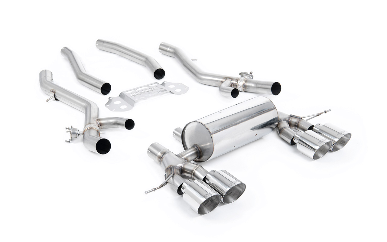 Milltek BMW G8X M3/M4 - OPF/GPF-Back with Centre Resonator Bypass System Milltek BMW G8X M3/M4 - OPF/GPF-Back with Centre Resonator Bypass System - exact Milltek product image