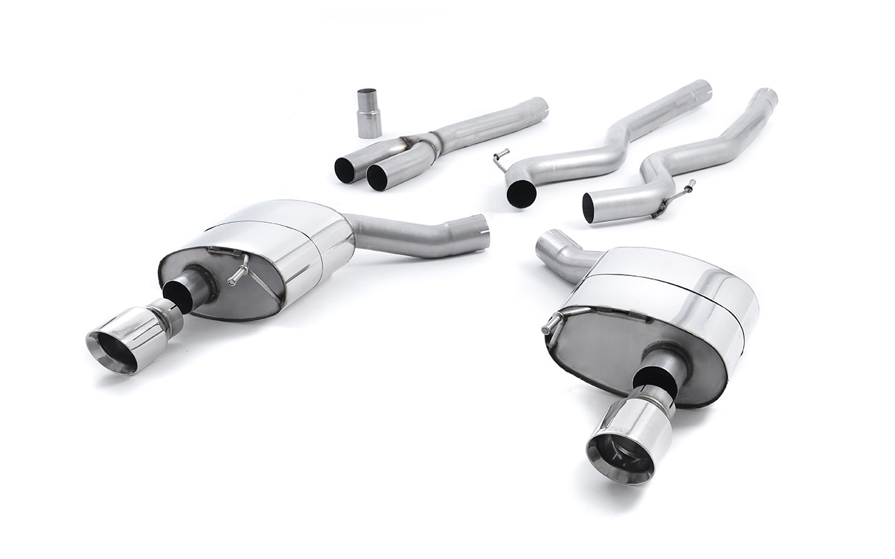 Milltek Ford Mustang 2.3 (S550 Fastback) - Non-Resonated (Louder) Cat-Back Exhaust System with GT-100 Milltek Ford Mustang 2.3 (S550 Fastback) - Non-Resonated (Louder) Cat-Back Exhaust System with GT-100 - exact Milltek product image