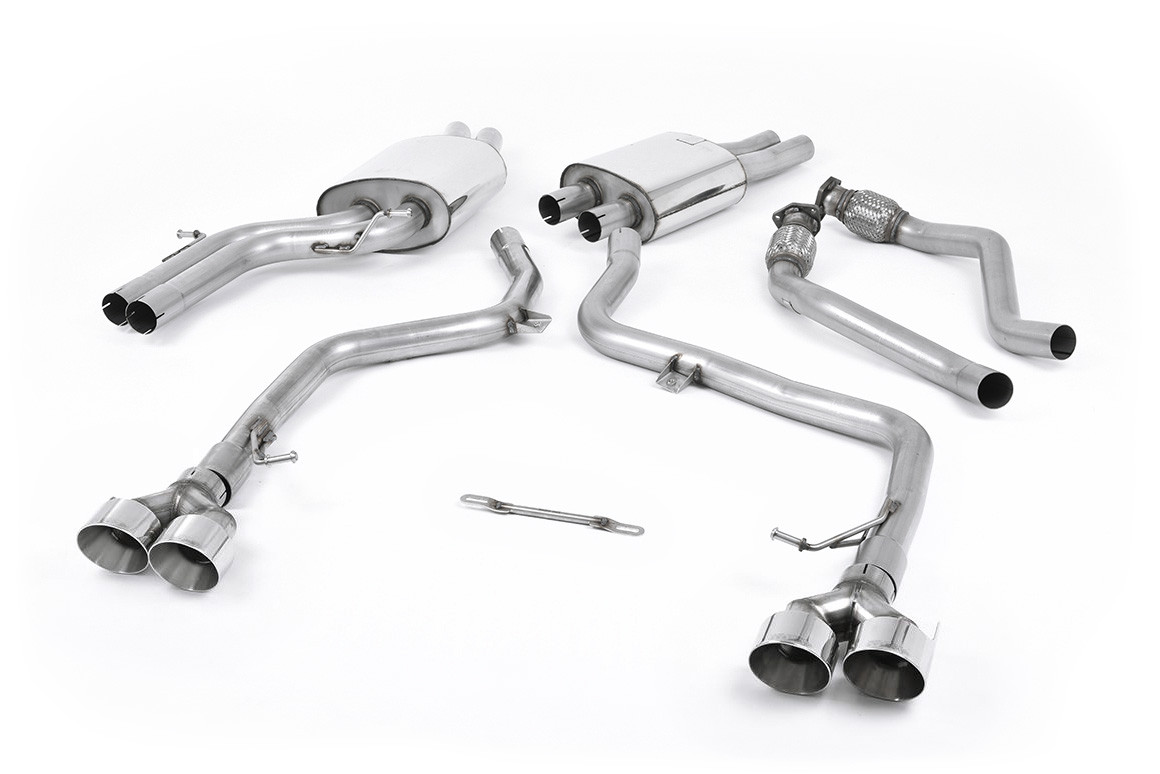 Milltek Audi S4 V6/S5 3.0 B8.5 Sportback - Resonated (Quieter) Cat-Back Race Exhaust System with Quad Outlet official product photo 2