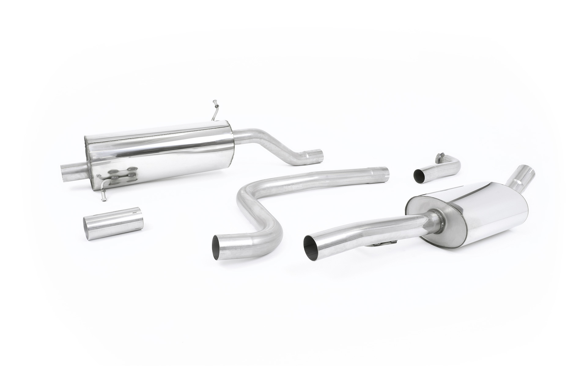 Milltek Ford Fiesta Mk8 1.0T ST Line (Non GPF Models) - Resonated (Quieter) Cat-Back Exhaust System Milltek Ford Fiesta Mk8 1.0T ST Line (Non GPF Models) - Resonated (Quieter) Cat-Back Exhaust System - exact Milltek product image