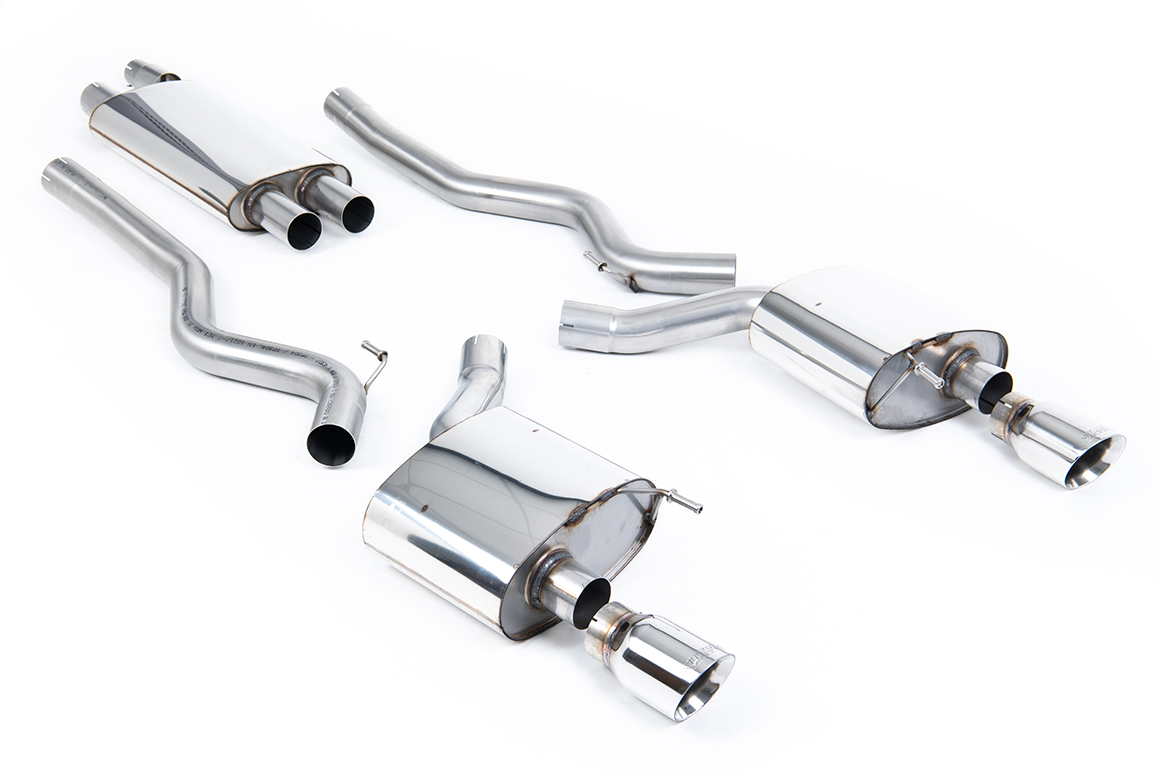Milltek Ford Mustang 2.3 (S550 Fastback) - Resonated (Quieter) Cat-Back Exhaust System with GT-100 Milltek Ford Mustang 2.3 (S550 Fastback) - Resonated (Quieter) Cat-Back Exhaust System with GT-100 - exact Milltek product image