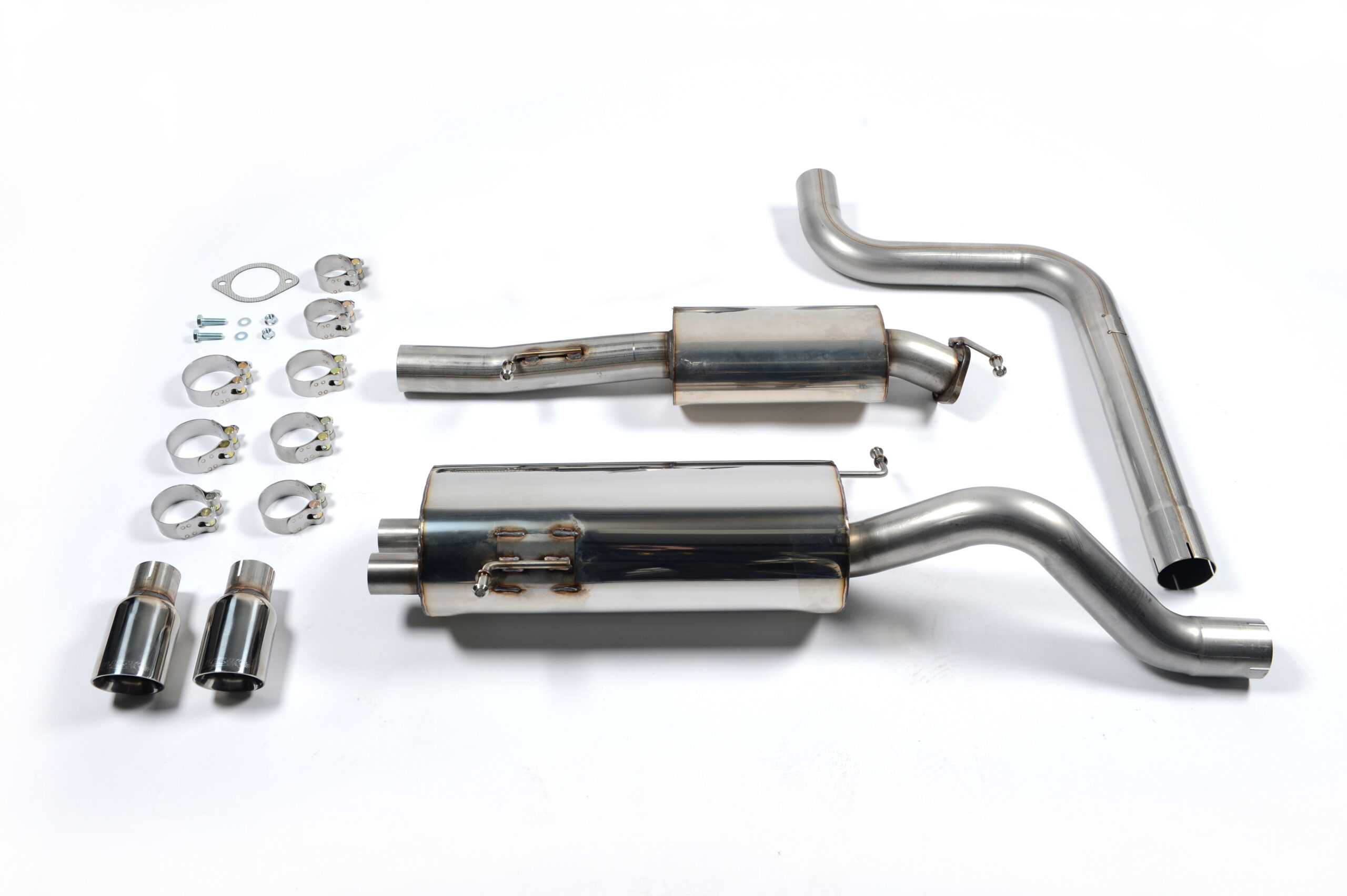 Milltek Ford Fiesta Mk7/7.5 ST 1.6 - Resonated (Quieter) Cat-Back Race Exhaust System Milltek Ford Fiesta Mk7/7.5 ST 1.6 - Resonated (Quieter) Cat-Back Race Exhaust System - exact Milltek product image