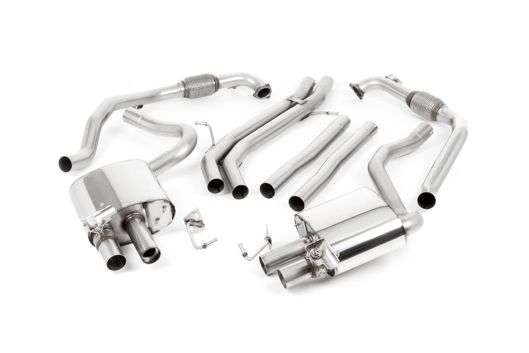 Milltek Audi S4 B9 Sport Diff without Brace Bars - Non-Resonated Cat-Back Exhaust System Milltek Audi S4 B9 Sport Diff without Brace Bars - Non-Resonated Cat-Back Exhaust System - exact Milltek product image