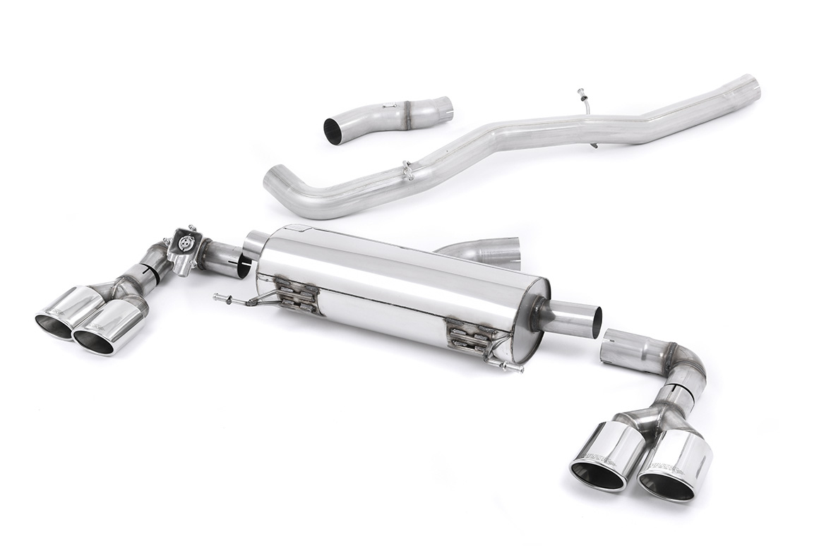 Milltek Audi S1 - Non-Resonated (Louder) Cat-Back Exhaust System with Quad Exhaust Trims Milltek Audi S1 - Non-Resonated (Louder) Cat-Back Exhaust System with Quad Exhaust Trims - exact Milltek product image