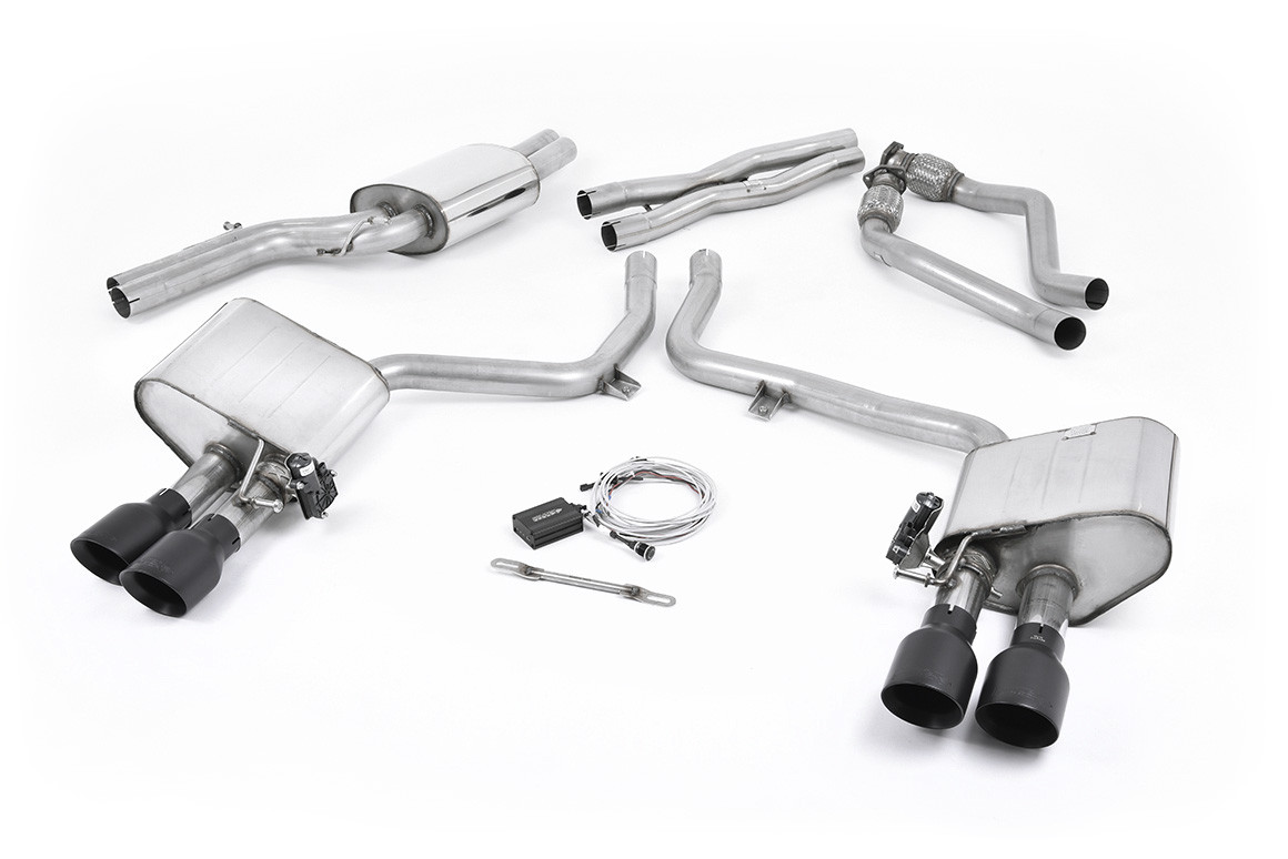 Milltek Audi S4 V6/S5 3.0 B8.5 - Valved & Resonated (Quieter) Cat-Back Exhaust System - official product photo 1 Milltek Audi S4 V6/S5 3.0 B8.5 - Valved & Resonated (Quieter) Cat-Back Exhaust System official product photo 1
