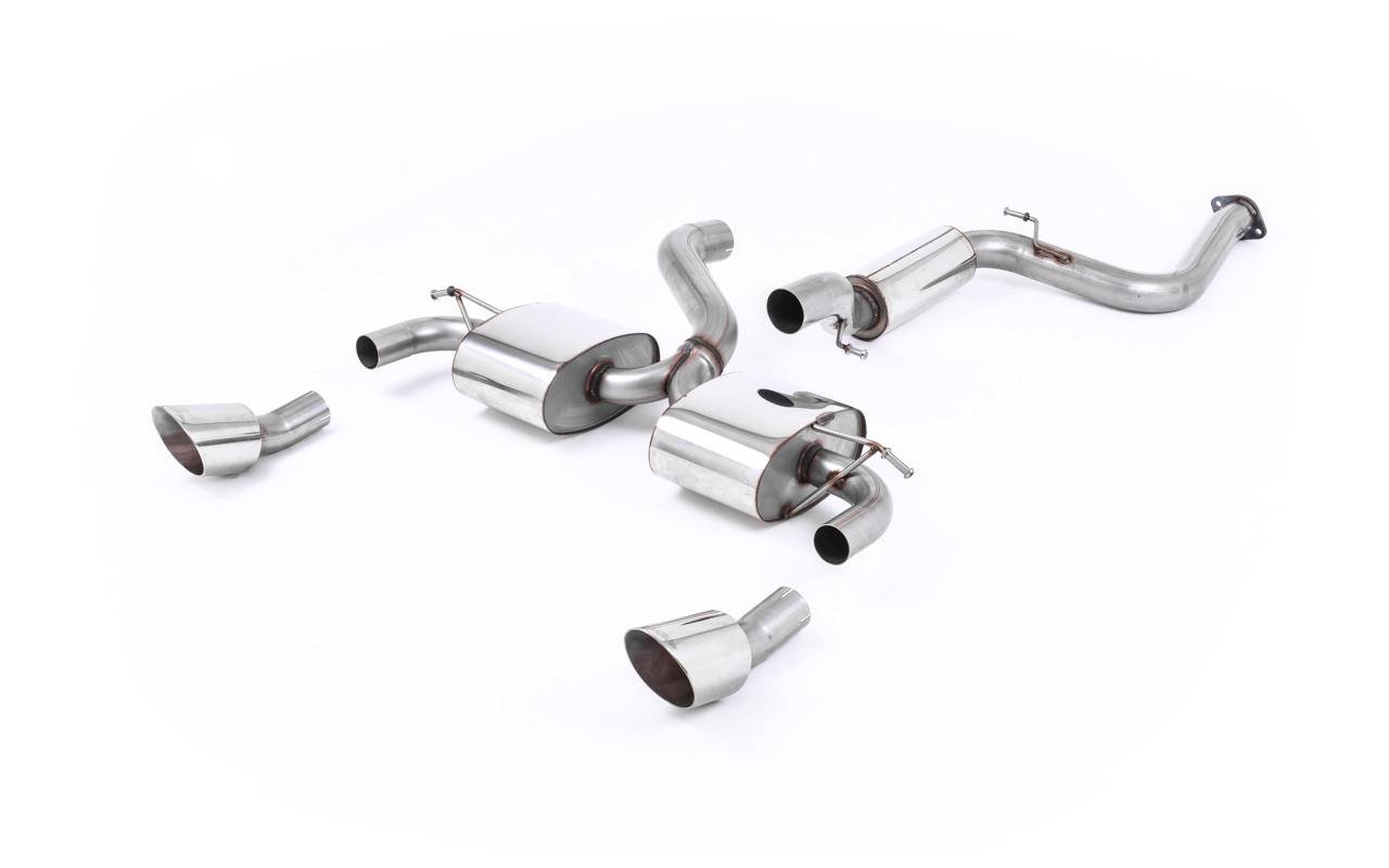 Milltek Ford Focus Mk2 RS - Resonated (Quieter) Cat-Back Exhaust System Milltek Ford Focus Mk2 RS - Resonated (Quieter) Cat-Back Exhaust System - exact Milltek product image