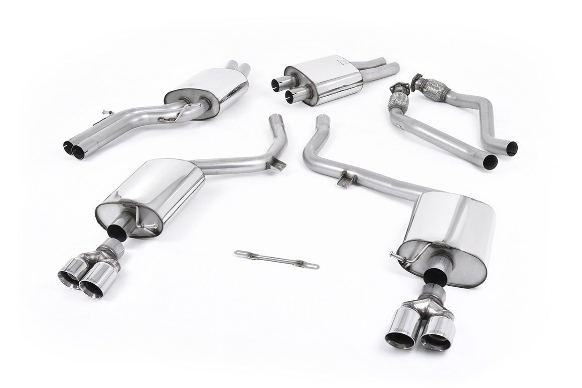 Milltek Audi S5 B8 (S tonic) - Resonated (Quieter) Cat-Back Exhaust System Milltek Audi S5 B8 (S tonic) - Resonated (Quieter) Cat-Back Exhaust System - exact Milltek product image